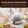 imageElite Gourmet EGC855SS Easy Egg Cooker 7Egg Capacity Soft Medium HardBoiled Omelets Poached Eggs Plays Melody when Done Auto ShutOff Measuring Cup Stainless Steel