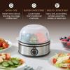 imageElite Gourmet EGC855SS Easy Egg Cooker 7Egg Capacity Soft Medium HardBoiled Omelets Poached Eggs Plays Melody when Done Auto ShutOff Measuring Cup Stainless Steel