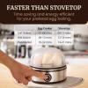 imageElite Gourmet EGC855SS Easy Egg Cooker 7Egg Capacity Soft Medium HardBoiled Omelets Poached Eggs Plays Melody when Done Auto ShutOff Measuring Cup Stainless Steel