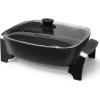 imageElite Gourmet 12quot x 12quot x 3 Ceralast Ceramic Nonstick PFAS Free Dishwasher Safe Electric Skillet Xtra Deep Dish Rapid Heat 1200W Black105Qt