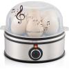 imageElite Gourmet EGC855SS Easy Egg Cooker 7Egg Capacity Soft Medium HardBoiled Omelets Poached Eggs Plays Melody when Done Auto ShutOff Measuring Cup Stainless Steel