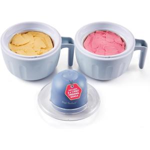 imageAmericana by Elite Pint Perfect EIM1205DB Ice Cream Maker 2 x 1 Pint Capacity Dual Freezing Mugs Frozen Yogurt Sorbet Gelato Recipes PeriwinklePeriwinkle