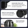 imageElite Gourmet NOODLE EXPRESS Hot Pot Prepare Ramen Rice Soups Stews Boil Water StainlessSteel Interior Glass Lid HighLowOff Settings GreyBlack