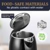 imageElite Gourmet NOODLE EXPRESS Hot Pot Prepare Ramen Rice Soups Stews Boil Water StainlessSteel Interior Glass Lid HighLowOff Settings GreyBlack