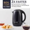imageElite Gourmet NOODLE EXPRESS Hot Pot Prepare Ramen Rice Soups Stews Boil Water StainlessSteel Interior Glass Lid HighLowOff Settings GreyBlack