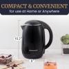 imageElite Gourmet NOODLE EXPRESS Hot Pot Prepare Ramen Rice Soups Stews Boil Water StainlessSteel Interior Glass Lid HighLowOff Settings GreyBlack