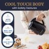 imageElite Gourmet NOODLE EXPRESS Hot Pot Prepare Ramen Rice Soups Stews Boil Water StainlessSteel Interior Glass Lid HighLowOff Settings GreyBlack