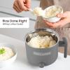 imageElite Gourmet NOODLE EXPRESS Hot Pot Prepare Ramen Rice Soups Stews Boil Water StainlessSteel Interior Glass Lid HighLowOff Settings GreyGray