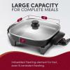 imageElite Gourmet 12quot x 12quot x 3 Ceralast Ceramic Nonstick PFAS Free Dishwasher Safe Electric Skillet Xtra Deep Dish Rapid Heat 1200W Black6Qt