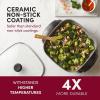 imageElite Gourmet 12quot x 12quot x 3 Ceralast Ceramic Nonstick PFAS Free Dishwasher Safe Electric Skillet Xtra Deep Dish Rapid Heat 1200W Black6Qt