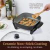 imageElite Gourmet 12quot x 12quot x 3 Ceralast Ceramic Nonstick PFAS Free Dishwasher Safe Electric Skillet Xtra Deep Dish Rapid Heat 1200W Black75Qt