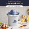 imageElite Gourmet 4Qt Electric Ice Cream Maker EIM350 Delicious Homemade Ice Cream Gelato Sorbet Frozen Yogurt 4Qt Aluminum Freezing Cannister Durable Plastic Ice Bucket Powerful 50W Periwinkle4 Quart