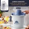 imageElite Gourmet 4Qt Electric Ice Cream Maker EIM350 Delicious Homemade Ice Cream Gelato Sorbet Frozen Yogurt 4Qt Aluminum Freezing Cannister Durable Plastic Ice Bucket Powerful 50W Periwinkle4 Quart