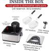 imageElite Gourmet EDF434 Electric Deep Fryer 45 Quart Oil Capacity with Temperature Knob 2 Baskets Powerful 1700 Watts Lid with AntiOdor Filter ampamp Viewing Window Stainless SteelStainless Steel and Black