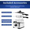 imageElite Gourmet EDF434 Electric Deep Fryer 45 Quart Oil Capacity with Temperature Knob 2 Baskets Powerful 1700 Watts Lid with AntiOdor Filter ampamp Viewing Window Stainless SteelStainless Steel and Black