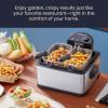 imageElite Gourmet EDF434 Electric Deep Fryer 45 Quart Oil Capacity with Temperature Knob 2 Baskets Powerful 1700 Watts Lid with AntiOdor Filter ampamp Viewing Window Stainless SteelStainless Steel and Black