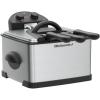 imageElite Gourmet EDF434 Electric Deep Fryer 45 Quart Oil Capacity with Temperature Knob 2 Baskets Powerful 1700 Watts Lid with AntiOdor Filter ampamp Viewing Window Stainless SteelStainless Steel and Black