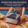 imageElite Gourmet EDF434 Electric Deep Fryer 45 Quart Oil Capacity with Temperature Knob 2 Baskets Powerful 1700 Watts Lid with AntiOdor Filter ampamp Viewing Window Stainless SteelStainless Steel and Black