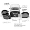 imageElite Gourmet EGC1215M Easy Egg Cooker Stainlesssteel Heating Plate TwoTiered 14Egg Capacity Soft Medium HardBoiled Auto ShutOff Omelets Poached Eggs Measuring Cup Piercing Pin MintBlack