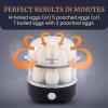 imageElite Gourmet EGC1215M Easy Egg Cooker Stainlesssteel Heating Plate TwoTiered 14Egg Capacity Soft Medium HardBoiled Auto ShutOff Omelets Poached Eggs Measuring Cup Piercing Pin MintBlack