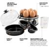 imageElite Gourmet EGC1215M Easy Egg Cooker Stainlesssteel Heating Plate TwoTiered 14Egg Capacity Soft Medium HardBoiled Auto ShutOff Omelets Poached Eggs Measuring Cup Piercing Pin MintStainless Steel