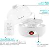 imageElite Gourmet EGC1215M Easy Egg Cooker Stainlesssteel Heating Plate TwoTiered 14Egg Capacity Soft Medium HardBoiled Auto ShutOff Omelets Poached Eggs Measuring Cup Piercing Pin MintClassic White