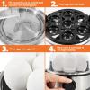 imageElite Gourmet EGC1215M Easy Egg Cooker Stainlesssteel Heating Plate TwoTiered 14Egg Capacity Soft Medium HardBoiled Auto ShutOff Omelets Poached Eggs Measuring Cup Piercing Pin MintStainless Steel