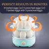 imageElite Gourmet EGC1215M Easy Egg Cooker Stainlesssteel Heating Plate TwoTiered 14Egg Capacity Soft Medium HardBoiled Auto ShutOff Omelets Poached Eggs Measuring Cup Piercing Pin MintMint
