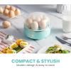imageElite Gourmet EGC1215M Easy Egg Cooker Stainlesssteel Heating Plate TwoTiered 14Egg Capacity Soft Medium HardBoiled Auto ShutOff Omelets Poached Eggs Measuring Cup Piercing Pin MintRetro Mint