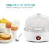 imageElite Gourmet EGC1215M Easy Egg Cooker Stainlesssteel Heating Plate TwoTiered 14Egg Capacity Soft Medium HardBoiled Auto ShutOff Omelets Poached Eggs Measuring Cup Piercing Pin MintClassic White