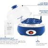 imageElite Gourmet EGC1215M Easy Egg Cooker Stainlesssteel Heating Plate TwoTiered 14Egg Capacity Soft Medium HardBoiled Auto ShutOff Omelets Poached Eggs Measuring Cup Piercing Pin MintBlue