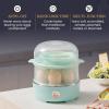 imageElite Gourmet EGC1215M Easy Egg Cooker Stainlesssteel Heating Plate TwoTiered 14Egg Capacity Soft Medium HardBoiled Auto ShutOff Omelets Poached Eggs Measuring Cup Piercing Pin MintMint
