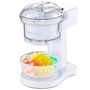 imageElite Gourmet Snow Cone ampamp Shaved Ice Maker ESI2215P Refreshing Slushies Margaritas Boba Drinks Snow Cone ampamp Holder and Ice Mold Use Cubed ampamp Bagged Ice Stainless Steel Shaving Blade PeriwinkleWhite
