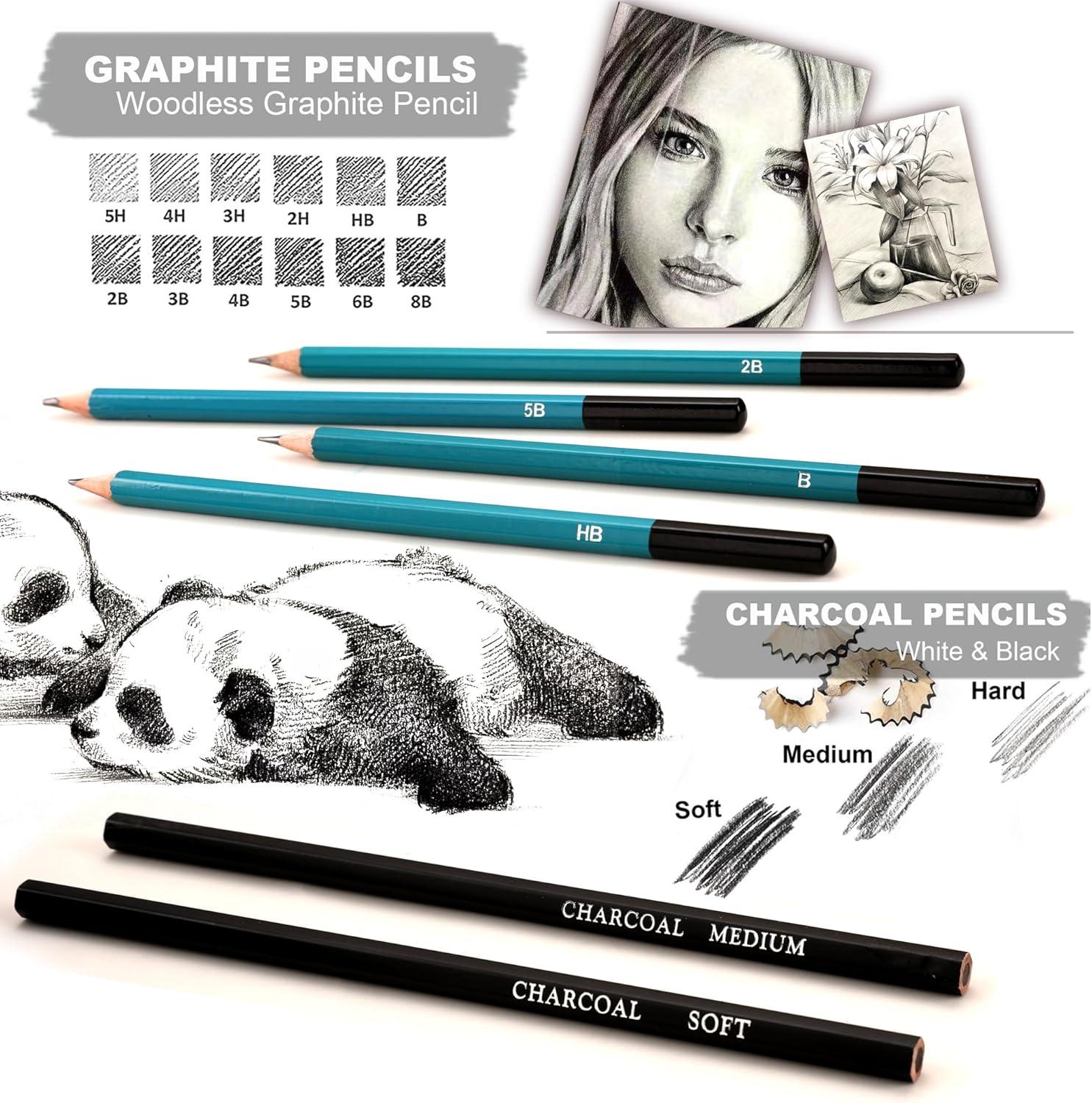 imageKALOUR 106 Coloring Sketching Kit Set  Pro Art Supplies with Sketchbook ampamp Watercolor Paper  Include Drawing Tutorial WatercolorColoredMetallicFluorescentSketch Pencils  for Kids Adults