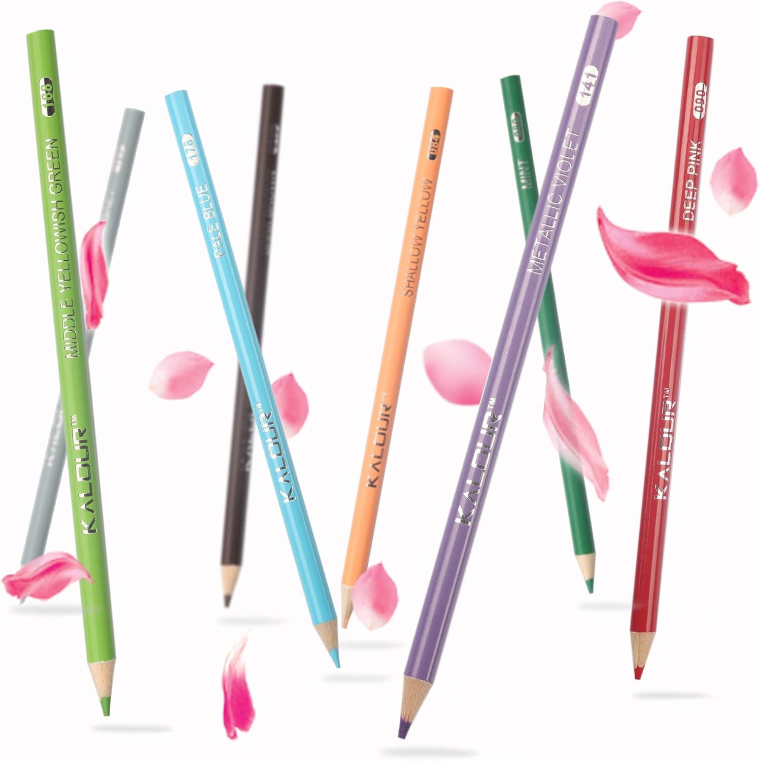 imageKALOUR 180 Colored Pencil for Artists  Rich Pigment Soft Core  OilBased  Ideal for Coloring Drawing Sketching Shading Blending  Vibrant ColorTin CaseMulticolor