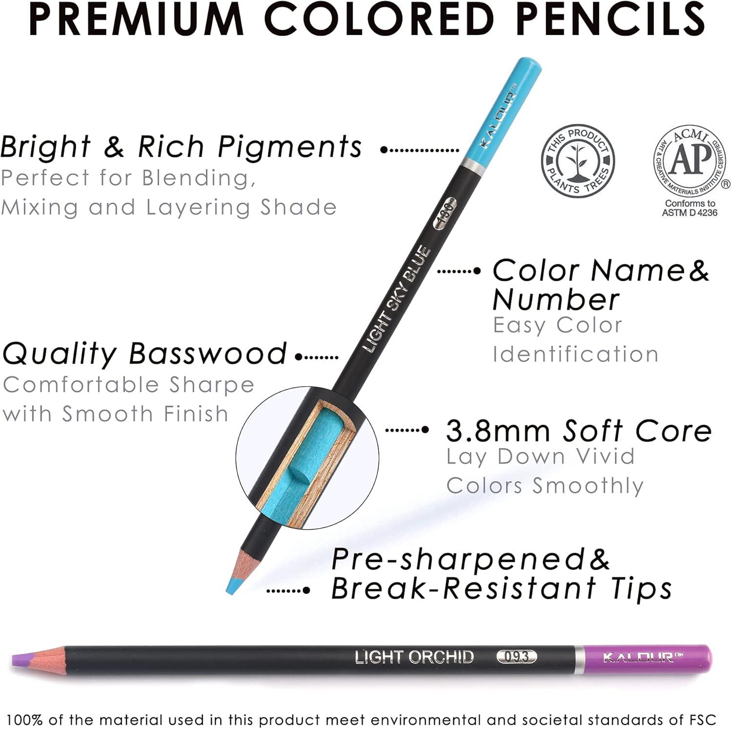imageKALOUR 180 Colored Pencil for Artists  Rich Pigment Soft Core  OilBased  Ideal for Coloring Drawing Sketching Shading Blending  Vibrant ColorTin CaseRed
