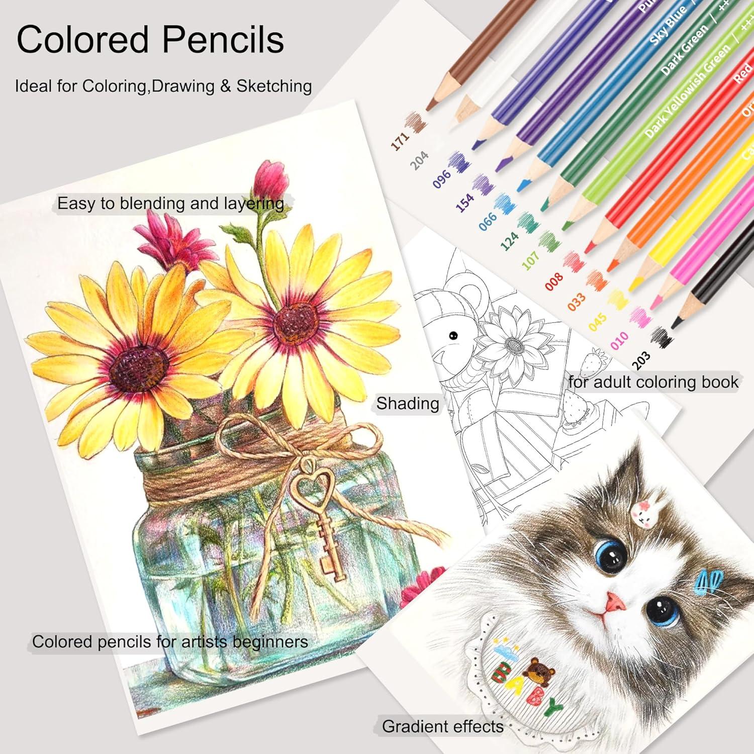imageKALOUR Sketching Coloring Art Set  38 Pieces Drawing Kit with Sketch PencilsColored PencilsCharcoalMarkerEraser Portable Zippered Travel Case  Art Supplies for Artists Beginners Adults Kids