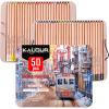 imageKALOUR Pro Pastel Chalk Colored PencilsSet of 50 ColorsColor Charcoal Pencils for Drawing Sketching Coloring ShadingArt Supplies for Adults Artists