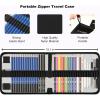 imageKALOUR Sketching Coloring Art Set  38 Pieces Drawing Kit with Sketch PencilsColored PencilsCharcoalMarkerEraser Portable Zippered Travel Case  Art Supplies for Artists Beginners Adults Kids