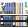 imageKALOUR Sketching Coloring Art Set  38 Pieces Drawing Kit with Sketch PencilsColored PencilsCharcoalMarkerEraser Portable Zippered Travel Case  Art Supplies for Artists Beginners Adults Kids