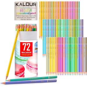imageKALOUR Macaron Pastel Colored PencilsSet of 72 ColorsArtists Soft CoreIdeal for Drawing Sketching ShadingColoring Pencils for Adults Kids Beginners