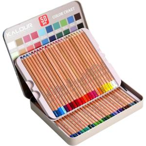 imageKALOUR Pro Pastel Chalk Colored PencilsSet of 50 ColorsColor Charcoal Pencils for Drawing Sketching Coloring ShadingArt Supplies for Adults Artists