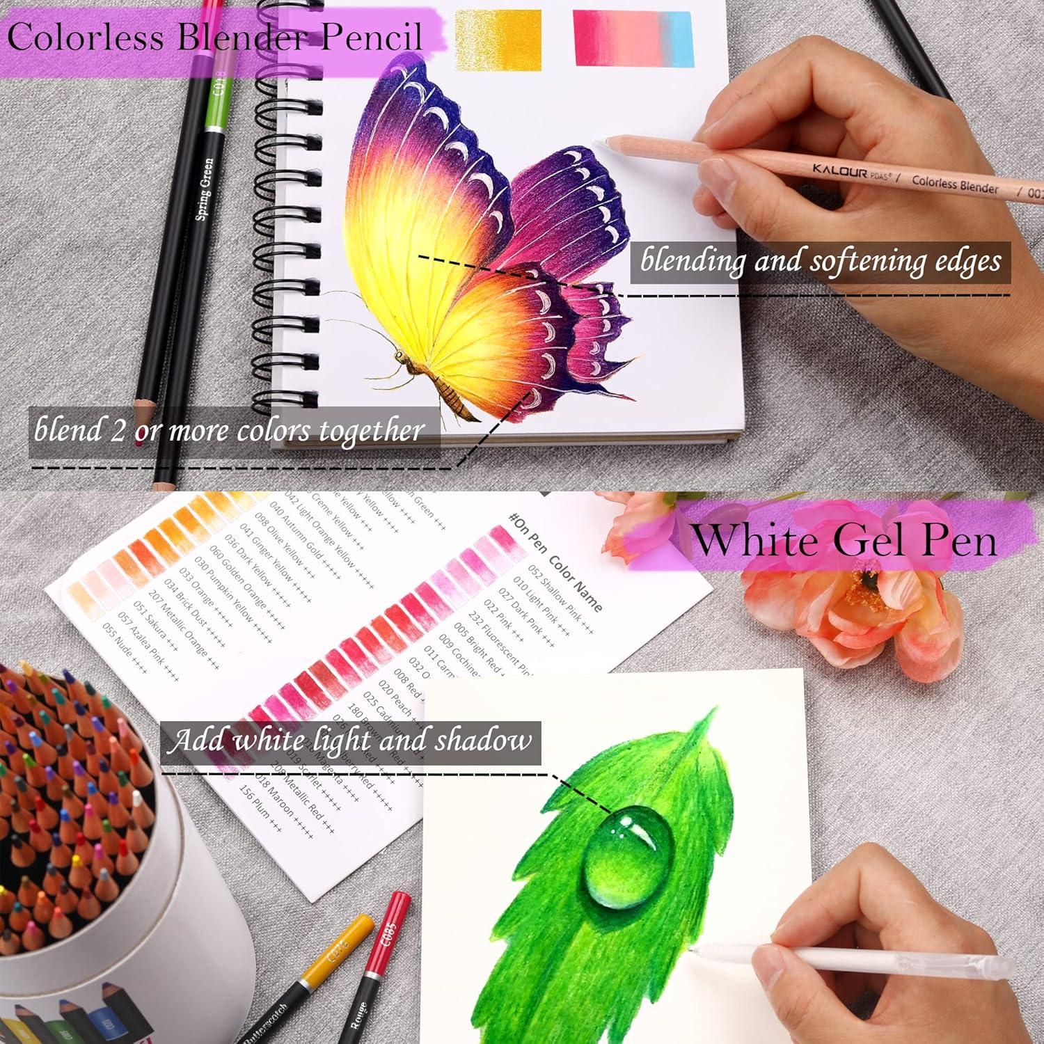 imageKALOUR Premium Colored PencilsSet of 120 ColorsArtists Soft Core with Vibrant ColorIdeal for Drawing Sketching ShadingColoring Pencils for Adults Beginners kids