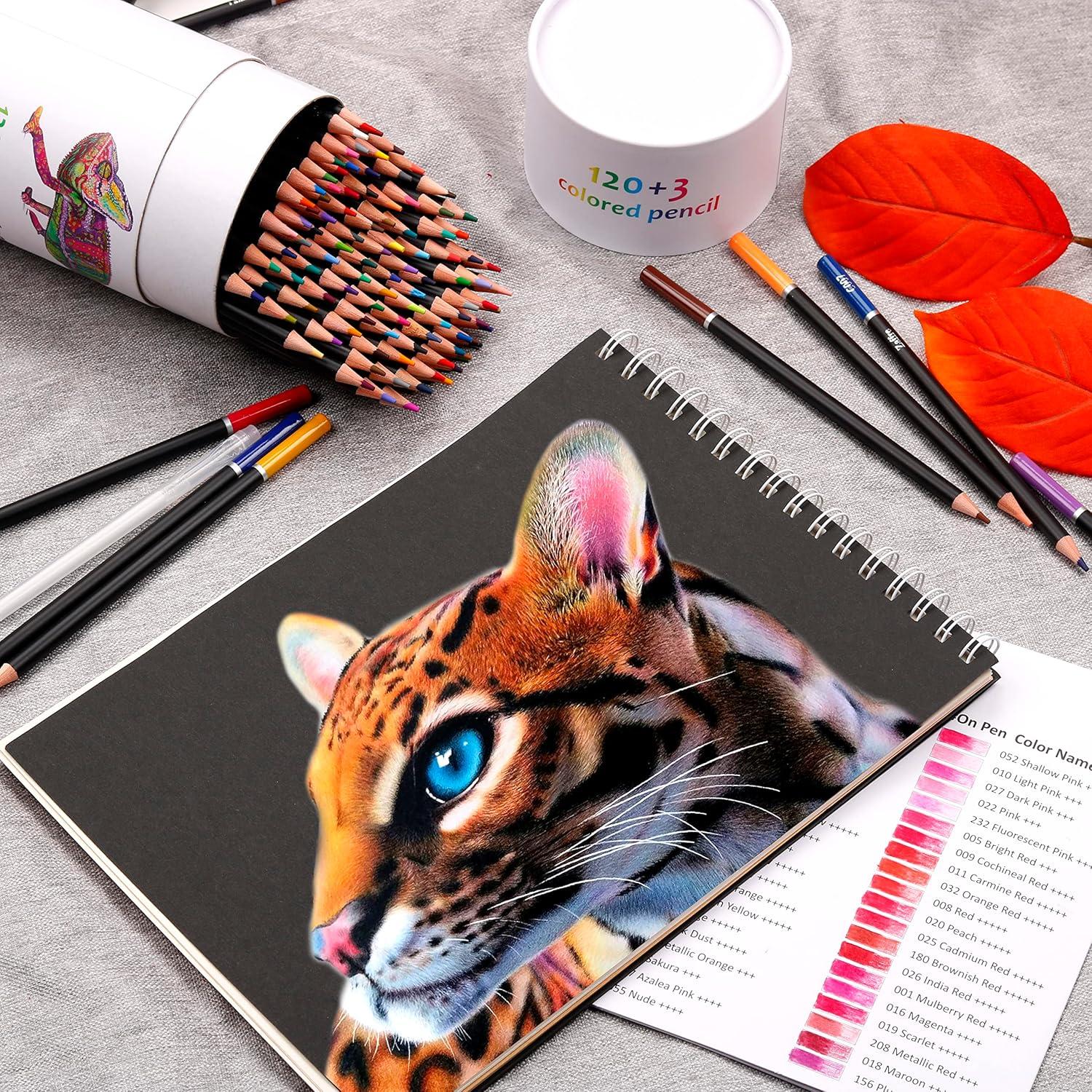 imageKALOUR Premium Colored PencilsSet of 120 ColorsArtists Soft Core with Vibrant ColorIdeal for Drawing Sketching ShadingColoring Pencils for Adults Beginners kids