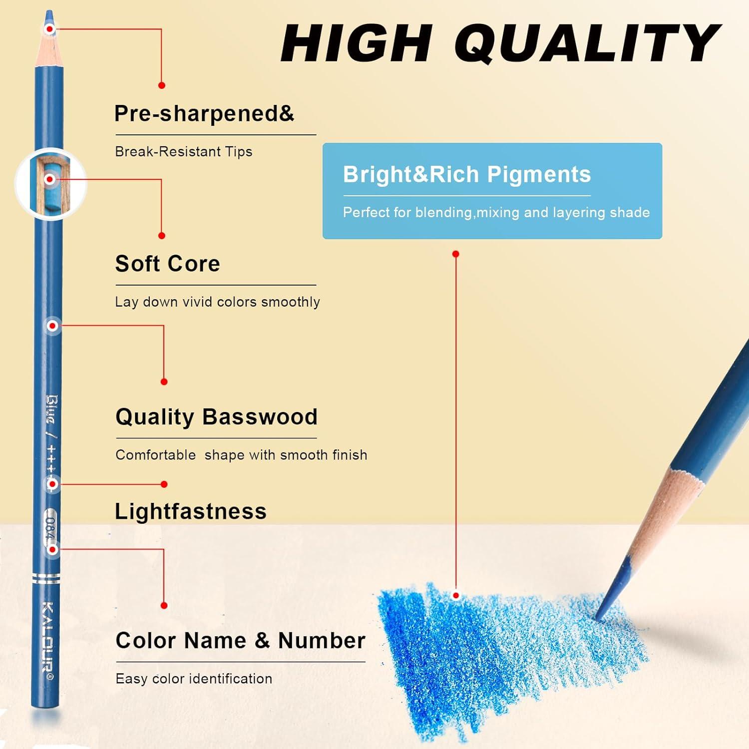 imageKALOUR Premium Colored PencilsSet of 120 ColorsArtists Soft Core with Vibrant ColorIdeal for Drawing Sketching ShadingColoring Pencils for Adults Beginners kids120
