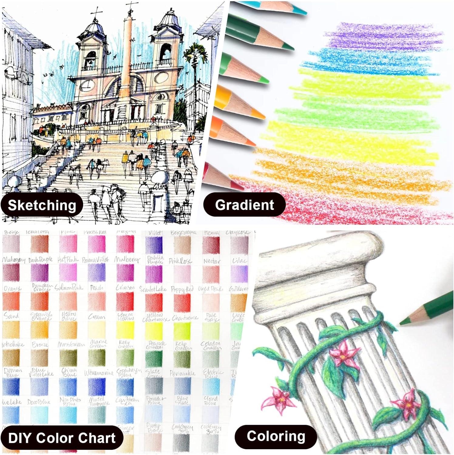 imageKALOUR Premium Colored PencilsSet of 120 ColorsArtists Soft Core with Vibrant ColorIdeal for Drawing Sketching ShadingColoring Pencils for Adults Beginners kids120