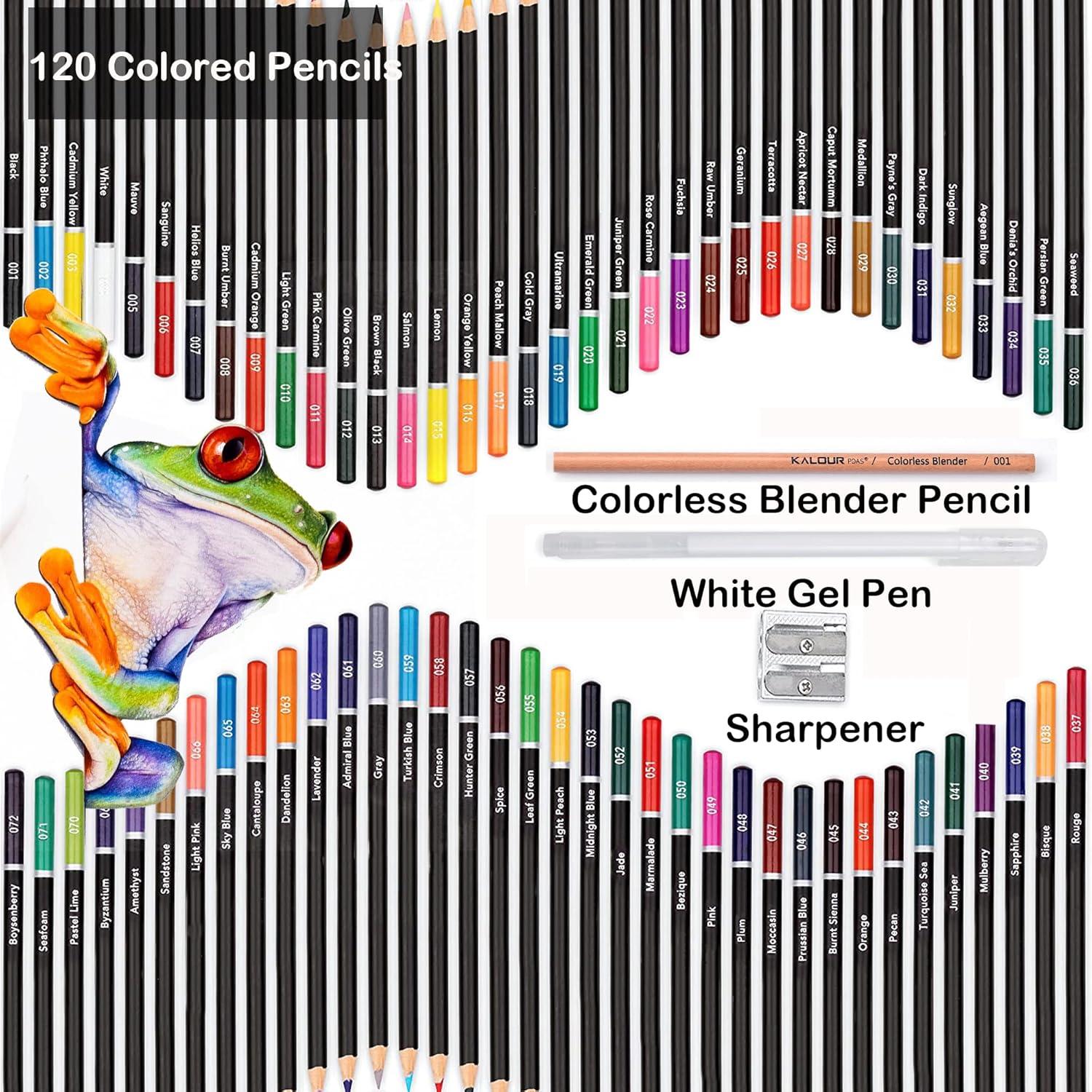 imageKALOUR Premium Colored PencilsSet of 120 ColorsArtists Soft Core with Vibrant ColorIdeal for Drawing Sketching ShadingColoring Pencils for Adults Beginners kids