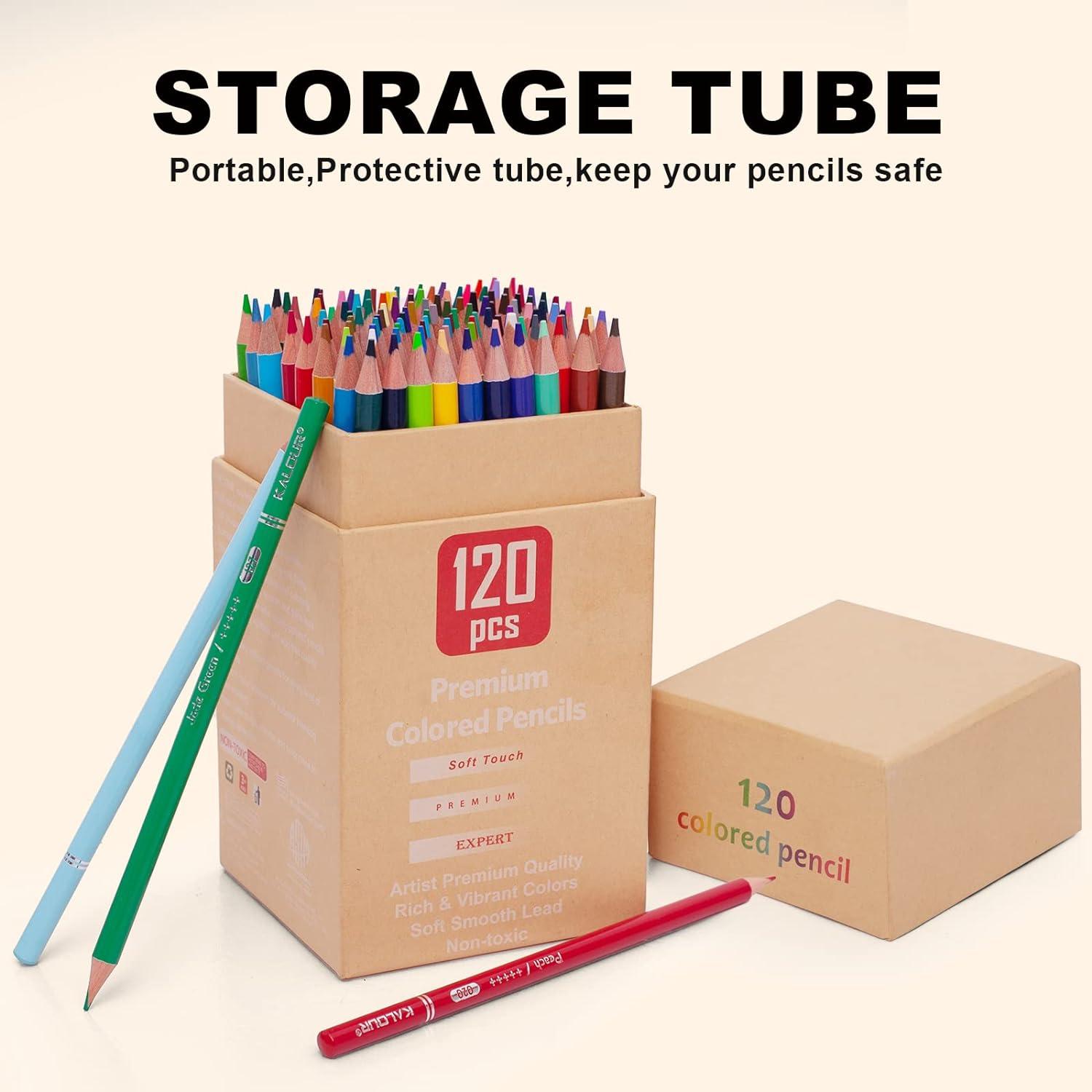 imageKALOUR Premium Colored PencilsSet of 120 ColorsArtists Soft Core with Vibrant ColorIdeal for Drawing Sketching ShadingColoring Pencils for Adults Beginners kids120