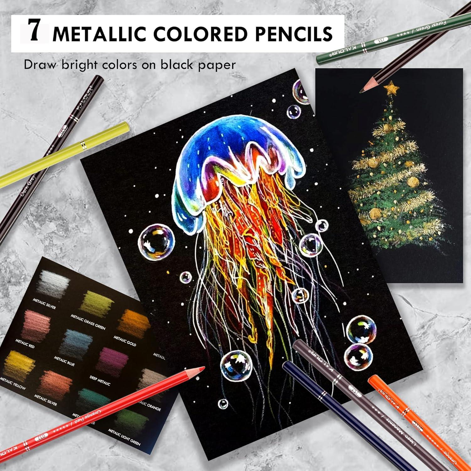 imageKALOUR Premium Colored PencilsSet of 72 ColorsArtists Soft Core with Vibrant Colorwith Zipper Slot Pencil CaseIdeal for Drawing Sketching ShadingColoring Pencils for Adults Beginners BlueBlue