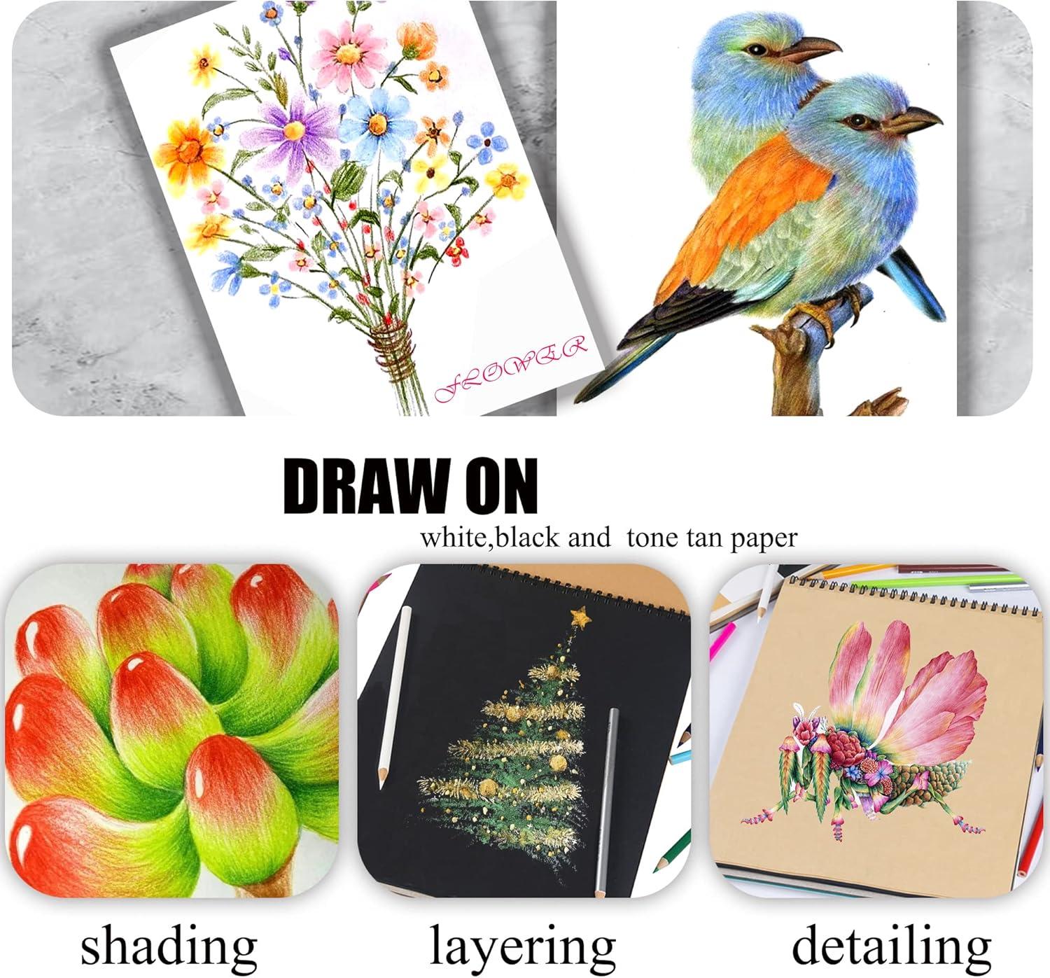 imageKALOUR Professional Colored PencilsSet of 120 ColorsArtists Soft Core with Vibrant ColorIdeal for Drawing Sketching ShadingColoring Pencils for Adults Artists Beginners120 Count Pack of 1
